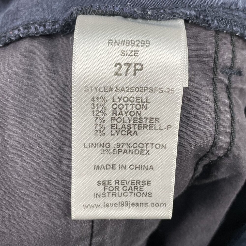 Level 99 Pants Womens 27P Navy Omens Francis Straight Leg Cropped Mid Rise - Picture 2 of 6